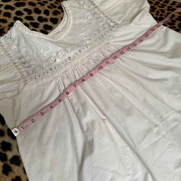 Ulla Johnson Off White Embroidered Crochet Cotton Short Sleeve Boho Blouse Sz 4 - Picture 6 of 8